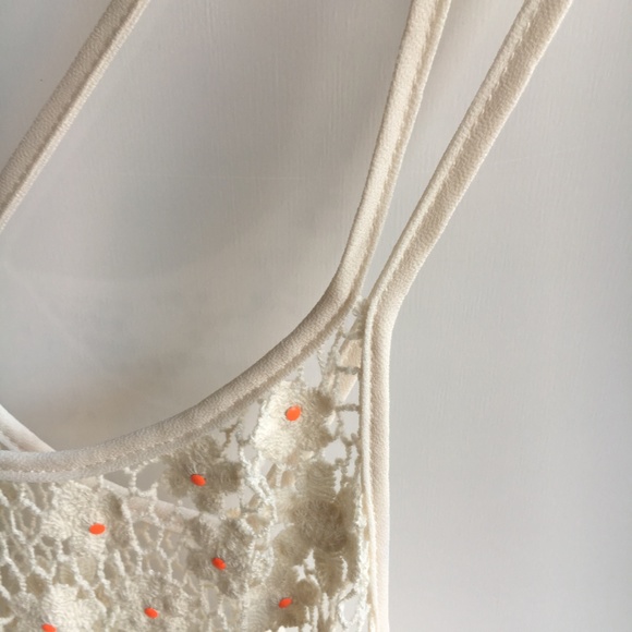 NWOT Ecote Crochet Neon Daisies Double Strap Tank - Picture 5 of 8